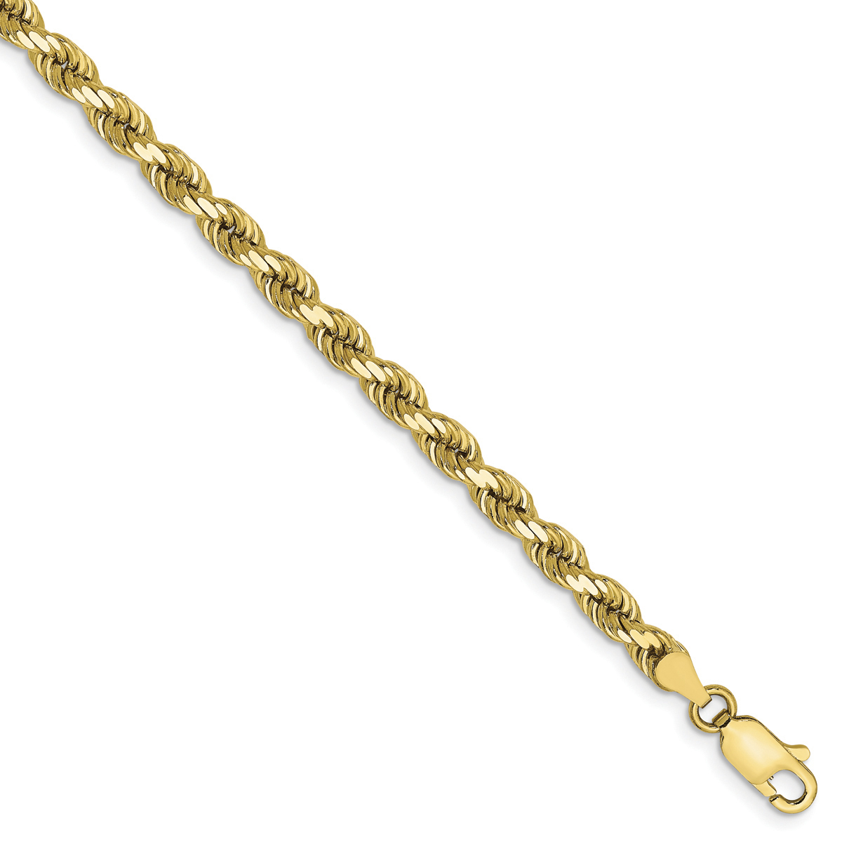 Mens Gold Classics(tm) 10kt. 4mm Diamond-cut Rope Chain Bracelet