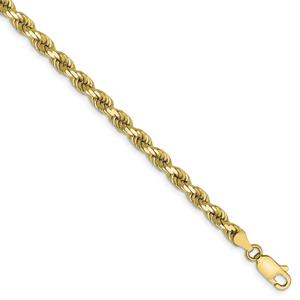 Mens Gold Classics(tm) 10kt. 4mm 9in. Semi-Solid Rope Chain Bracelet alternate view