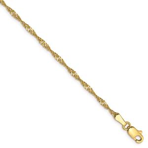 Gold Classics(tm) 10kt. Gold 7in. Singapore Chain Bracelet