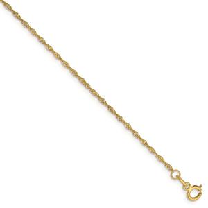 Gold Classics(tm) 10kt. 1.1mm 7in. Singapore Chain Bracelet