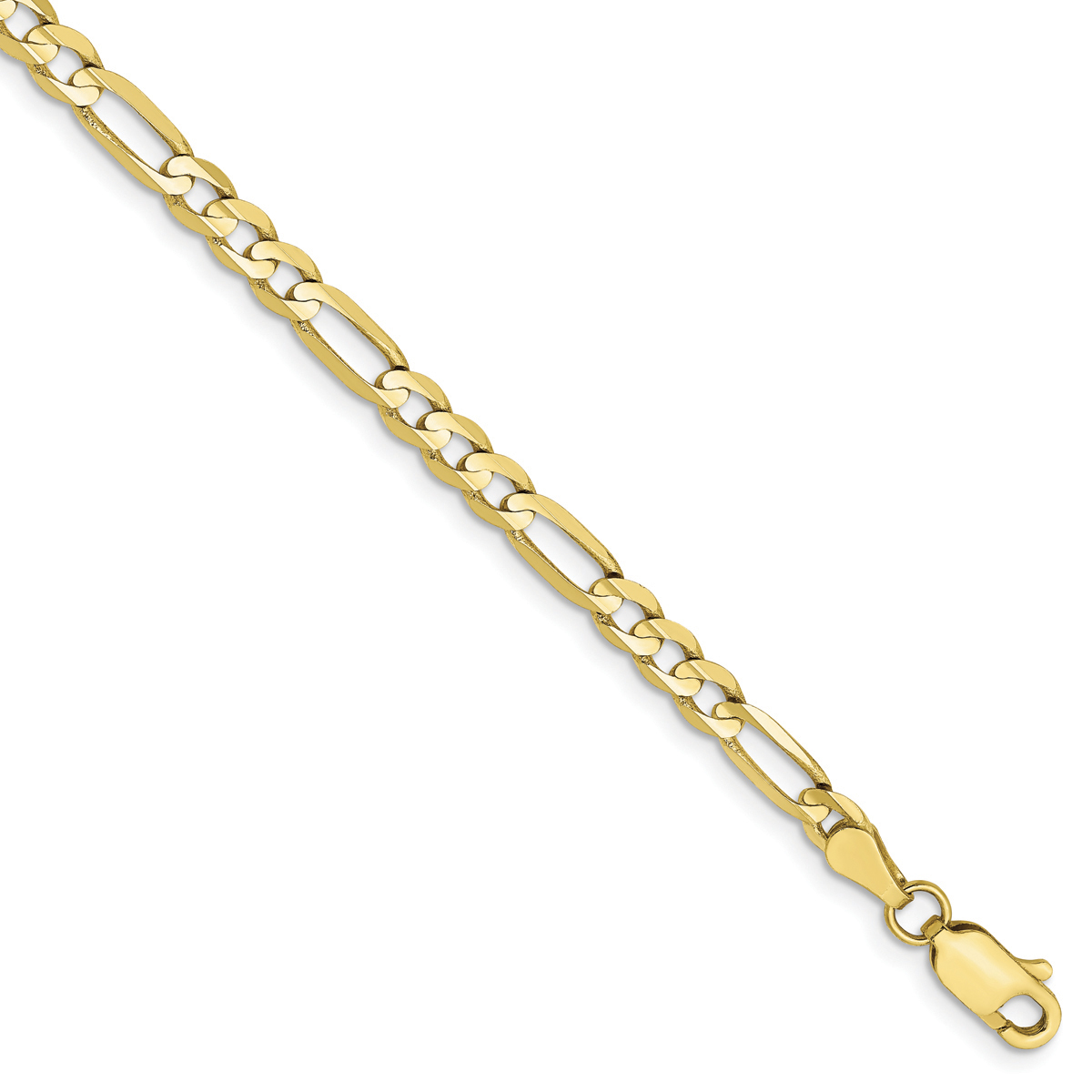 Unisex Gold Classics(tm)10kt. 4mm 8in. Concave Figaro Chain Bracelet