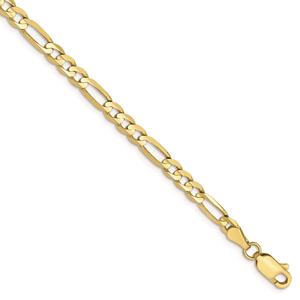 Unisex Gold Classics(tm)10kt. 4mm 8in. Concave Figaro Chain Bracelet