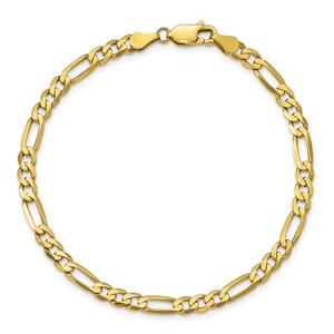 Unisex Gold Classics(tm)10kt 4.5mm 7in Concave Figaro Chain Bracelet