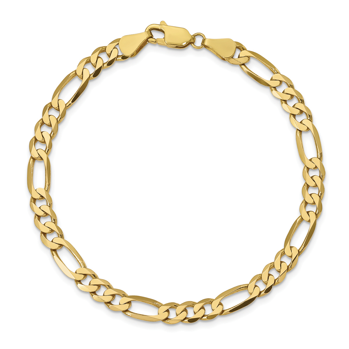 Mens Gold Classics(tm)10kt. 5.5mm 7in. Concave Figaro Chain Bracelet