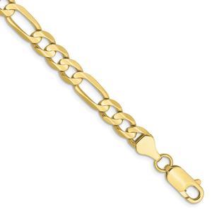 Mens Gold Classics(tm) 10kt. 6mm 8in. Concave Figaro Chain Bracelet