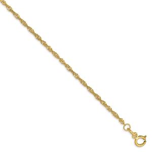 Gold Classics(tm) 10kt. 10in. Singapore Chain Anklet Bracelet