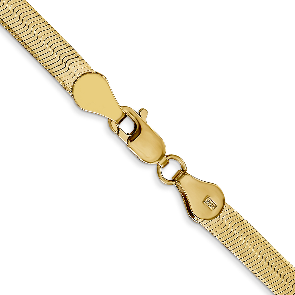 Unisex Gold Classics(tm) 10kt. 4.0mm 7in. Herringbone Chain Bracelet
