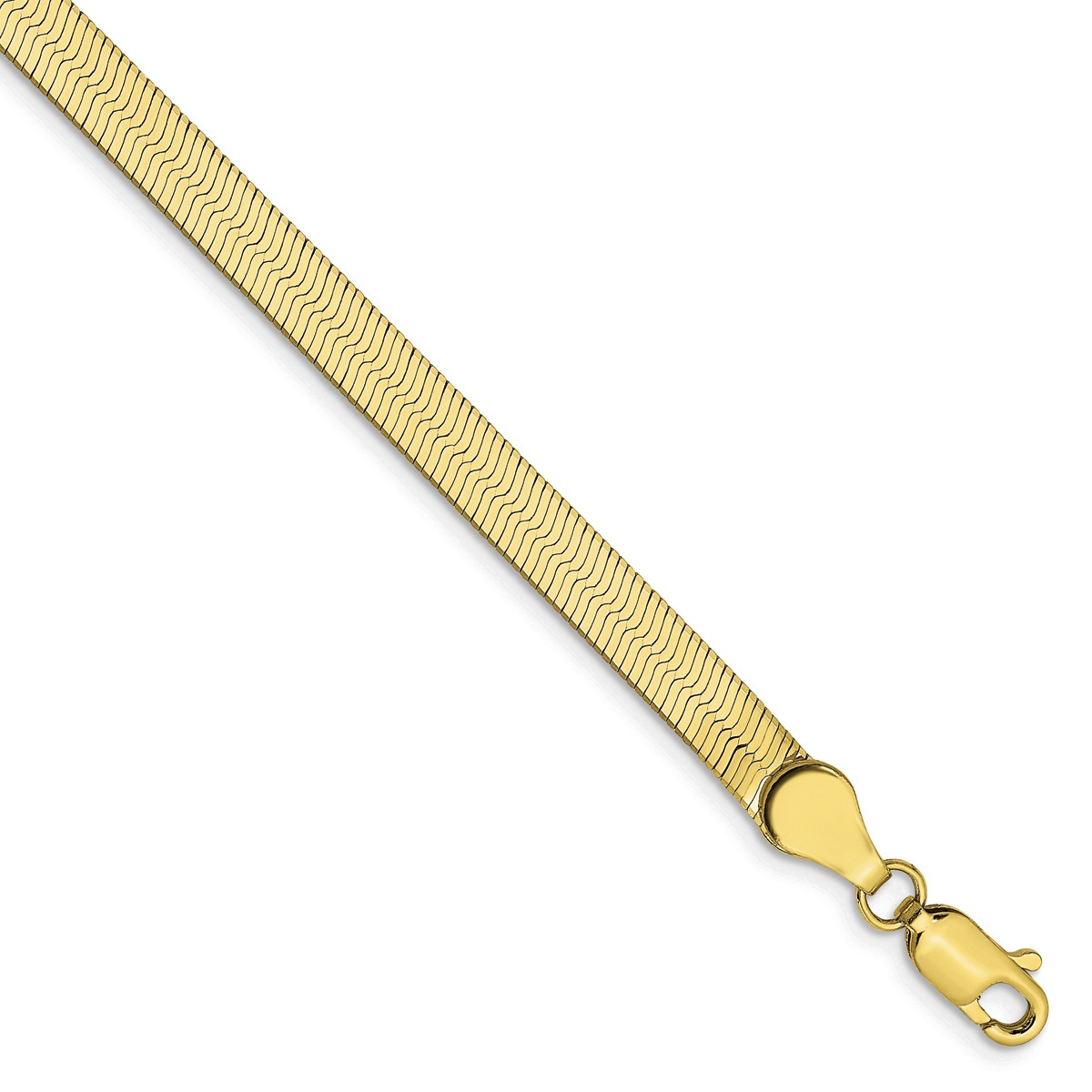 Unisex Gold Classics(tm)10kt. 4.0mm Silky Herringbone Chain Bracelet