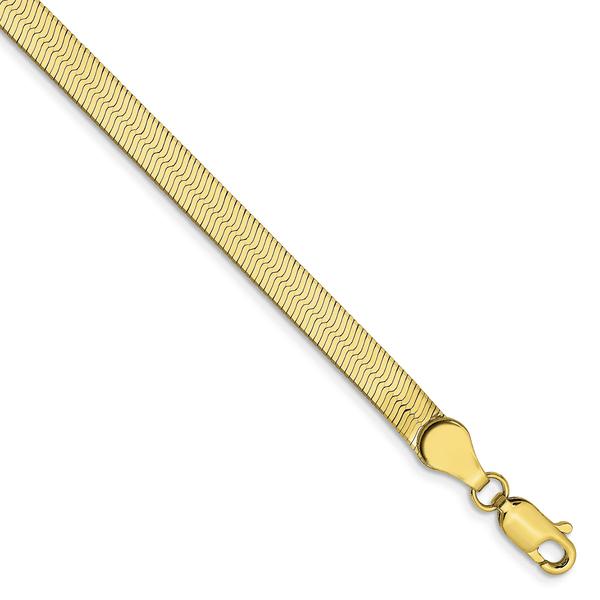 Unisex Gold Classics(tm)10kt. 4.0mm Silky Herringbone Chain Bracelet alternate view