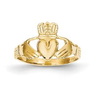 Gold Classics(tm) Polished 14kt. Gold Tapered Claddagh Ring