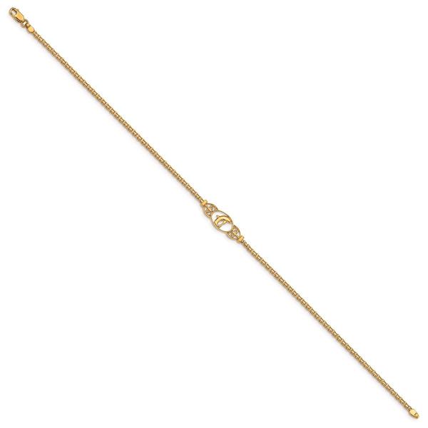 14kt. Gold Polished Dolphin Anklet alternate view