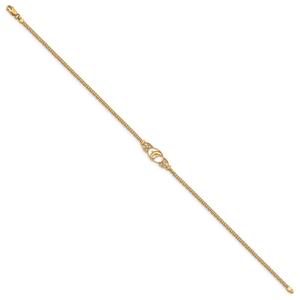 14kt. Gold Polished Dolphin Anklet alternate view