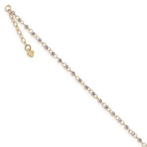 Gold Classics(tm) 14kt. Gold Two-Tone Circle Chain 9in. Anklet