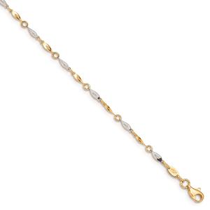 Gold Classics(tm) 14kt. Gold Two-Tone Polished 9in. Anklet