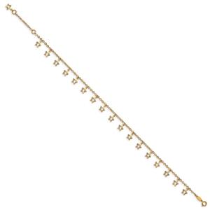 Gold Classics(tm) 14kt. Gold Polished & Textured Star 9in. Anklet