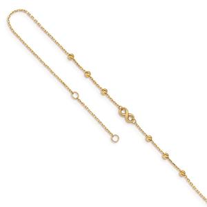 Gold Classics(tm) 14kt. Gold Infinity Symbol 10in. Anklet