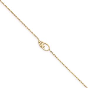 Gold Classics(tm) 14kt. Gold Wing 10in. Anklet