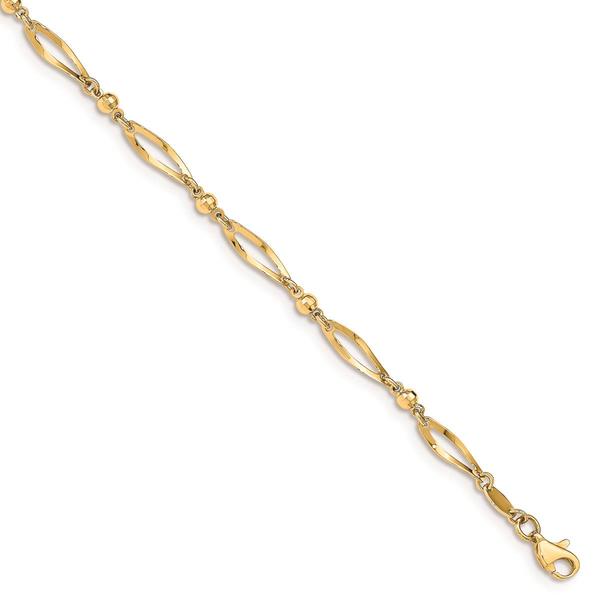Gold Classics(tm) 14kt. Gold Polished & Diamond Cut 9in. Anklet