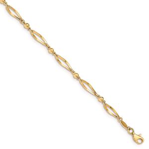 Gold Classics(tm) 14kt. Gold Polished & Diamond Cut 9in. Anklet