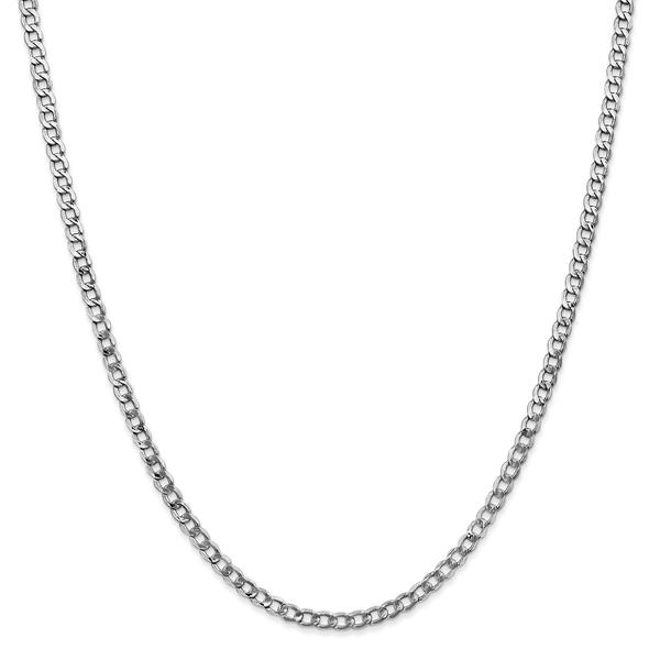 Gold Classics(tm) 3.35mm. White Gold Semi Solid Curb Bracelet alternate view