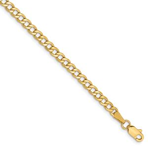 Gold Classics(tm) 3.35mm. 14kt. Semi Solid Curb Link Anklet