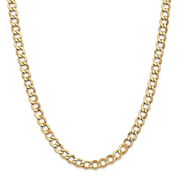 Mens Gold Classics(tm) 6.5mm. 14kt. Semi Solid Curb Link Bracelet alternate view