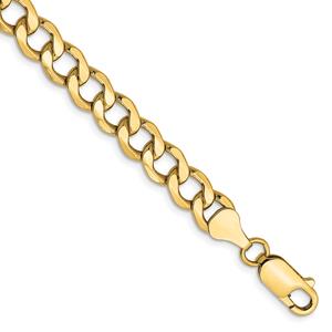 Mens Gold Classics(tm) 7.0mm. 14kt. Semi Solid Curb Link Bracelet