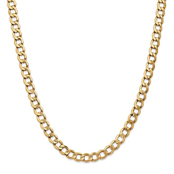 Mens Gold Classics(tm) 7.0mm. 14kt. Semi Solid Curb Link Bracelet alternate view