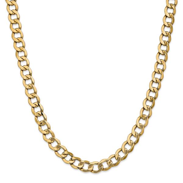 Mens Gold Classics(tm) 8.0mm. 14kt. Semi Solid Curb Link Bracelet alternate view