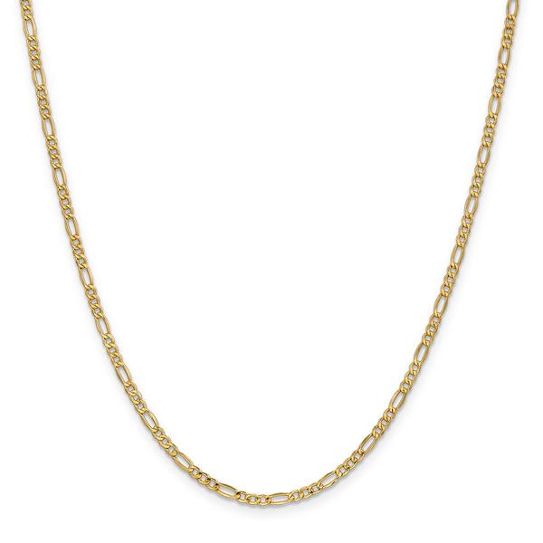 Gold Classics(tm) 2.5mm. 14kt. Semi Solid Figaro Chain Anklet alternate view