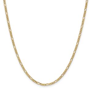 Gold Classics(tm) 2.5mm. 14kt. Semi Solid Figaro Chain Anklet alternate view