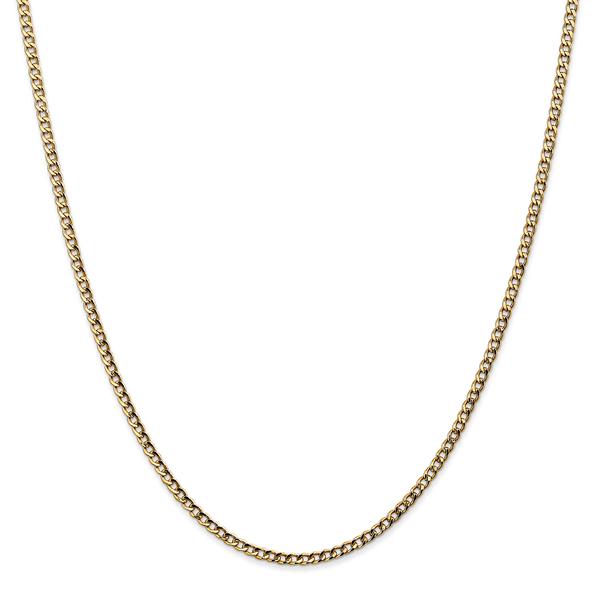 Gold Classics(tm) 2.5mm. 14kt. Semi Solid Curb Link Bracelet alternate view