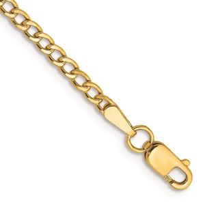 Gold Classics(tm) 2.5mm. 14kt. Semi Solid Curb Link Anklet