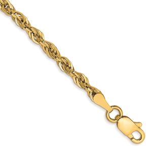 Gold Classics(tm) 2.8mm. 14kt. Semi Solid Rope Chain Bracelet