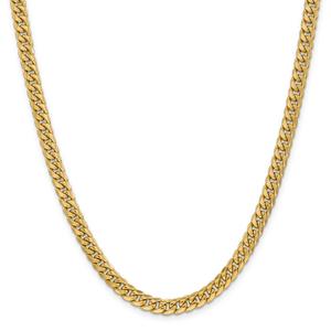 Gold Classics(tm) 6mm. Semi Solid Miami Cuban Chain Bracelet alternate view