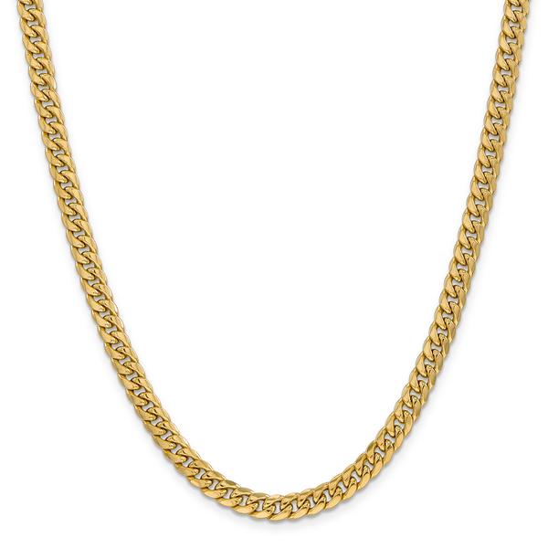 Mens Gold Classics(tm) 6mm. Semi Solid Miami Cuban Chain Bracelet alternate view