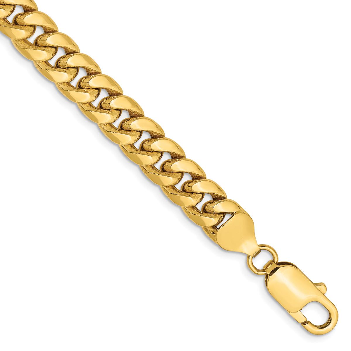 Gold Classics(tm) 7.3mm. Semi Solid Miami Cuban Bracelet