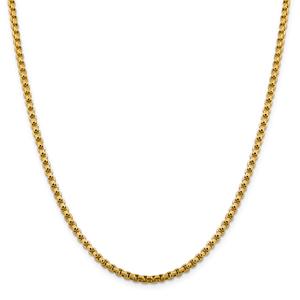 Gold Classics(tm) 3.6mm. Semi-Solid Round Box Chain Bracelet alternate view