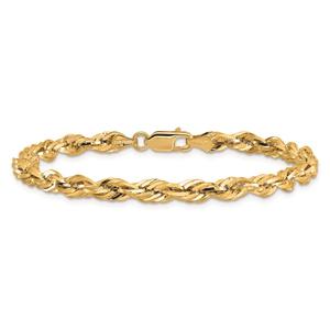Gold Classics(tm) 4.25mm. 14kt. Semi Solid Rope Chain Bracelet alternate view