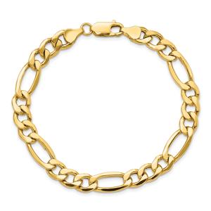 Gold Classics(tm) 8.5mm. 14kt. Semi Solid Figaro Chain Bracelet