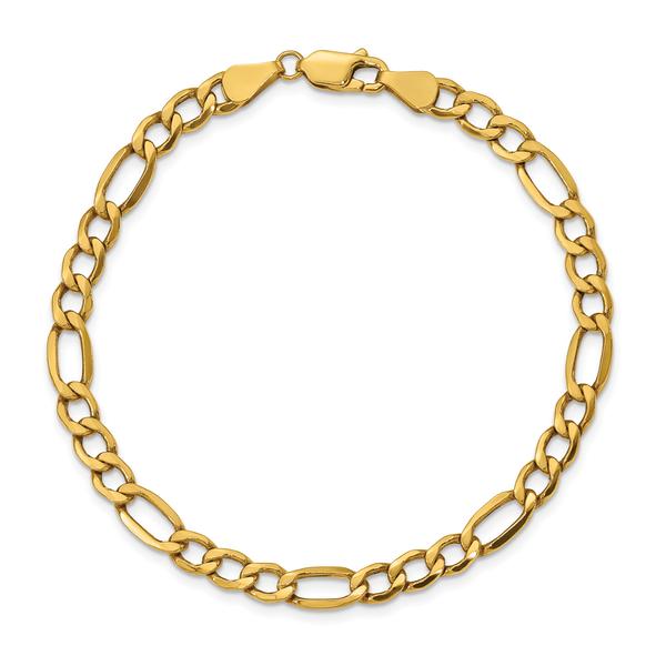 Gold Classics(tm) 5.75mm. 14kt. Semi Solid Figaro Bracelet
