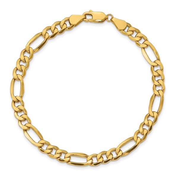 Gold Classics(tm) 6.25mm. 14kt. Semi Solid Figaro Bracelet