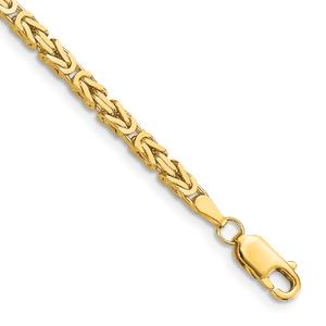 Gold Classics(tm) 2.5mm. 14kt. Gold Byzantine Chain Bracelet