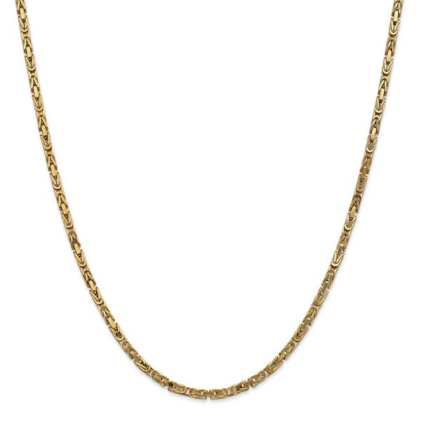 Mens Gold Classics(tm) 2.5mm. 14kt. Gold Byzantine Chain Bracelet alternate view