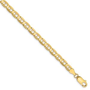 Mens Gold Classics(tm)4.5mm.14kt. Gold Concave Anchor Chain Bracelet
