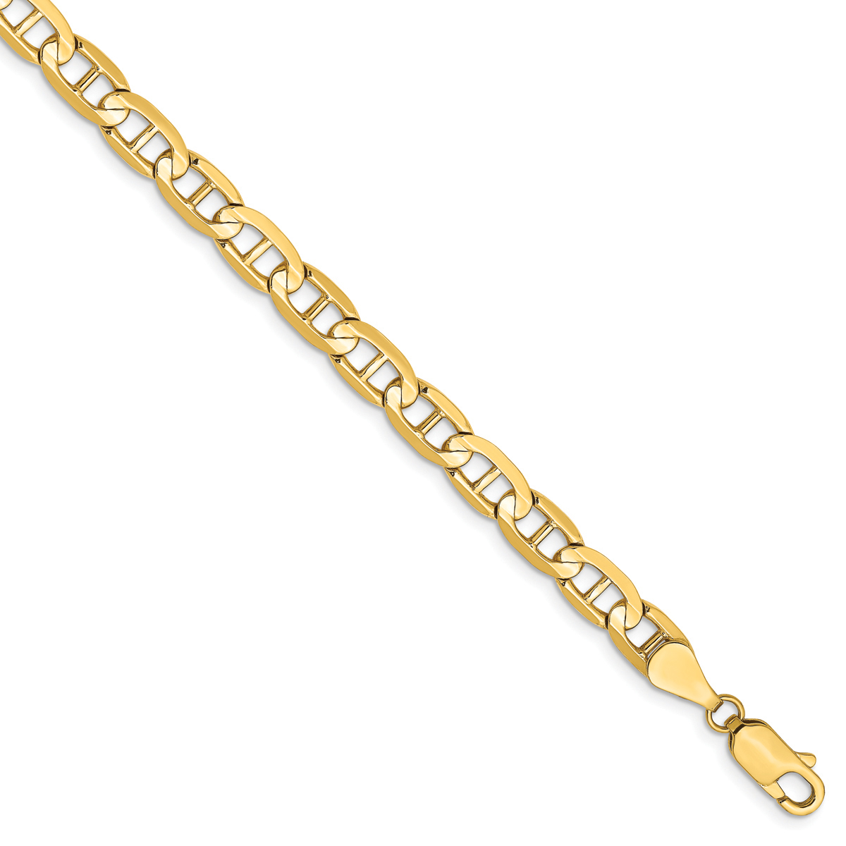 Mens Gold Classics(tm) 5.25mm. Concave Anchor Chain Bracelet
