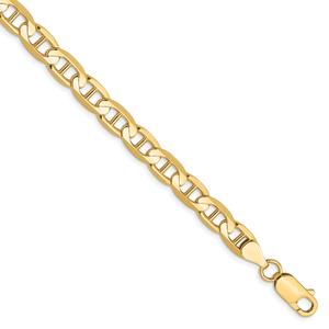 Gold Classics(tm) 6.25mm. Concave Anchor Chain Bracelet