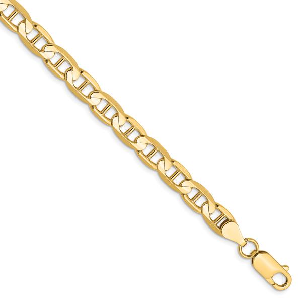 Gold Classics(tm) 6.25mm. Concave Anchor Chain Bracelet