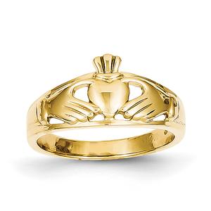 Gemstone Classics(tm) 14kt. Tapered Yellow Gold Claddagh Ring