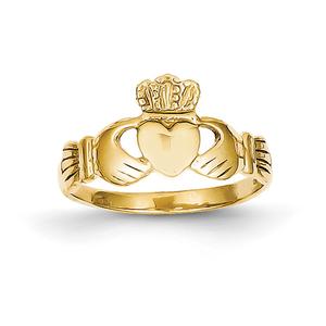 Gold Classics(tm) Polished 14kt. Gold Claddagh Ring